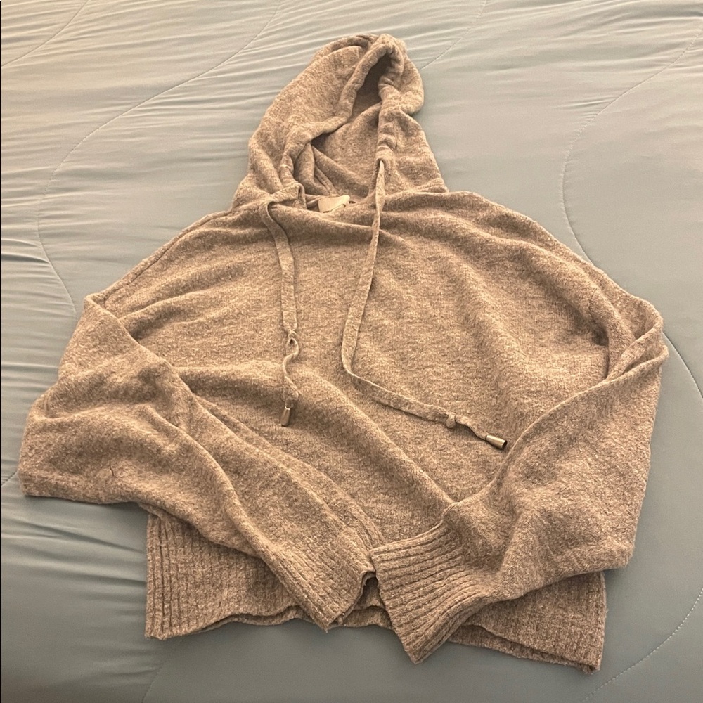 Cozy Gray Hooded Sweater